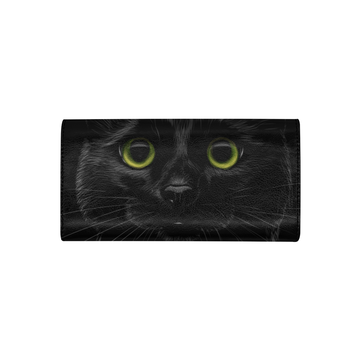Black Cat Women's Flap Wallet (Model 1707)
