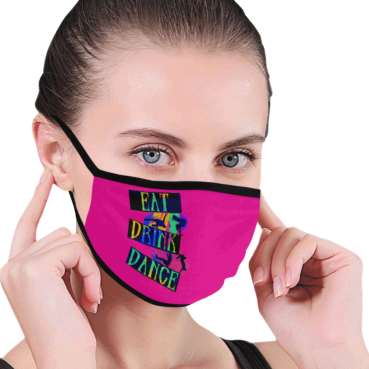 Break Dancing Colorful / Pink Mouth Mask