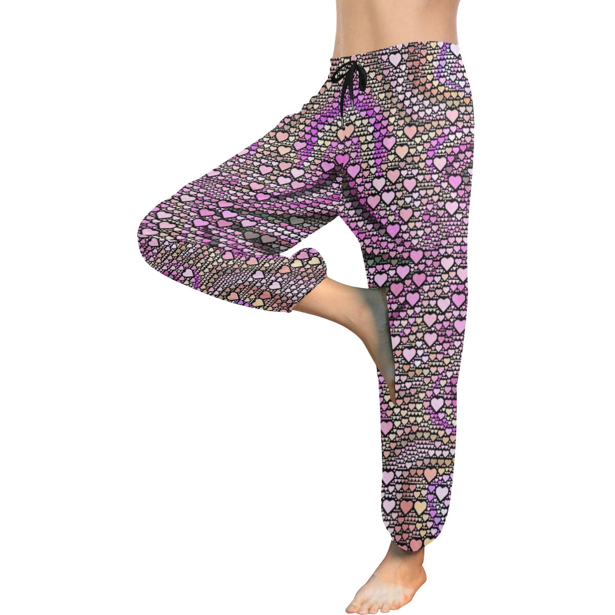 hearts everywhere C by JamColors Women's All Over Print Harem Pants (Model L18)