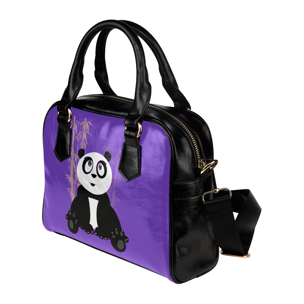 Panda Girl - Pink Shoulder Handbag (Model 1634)