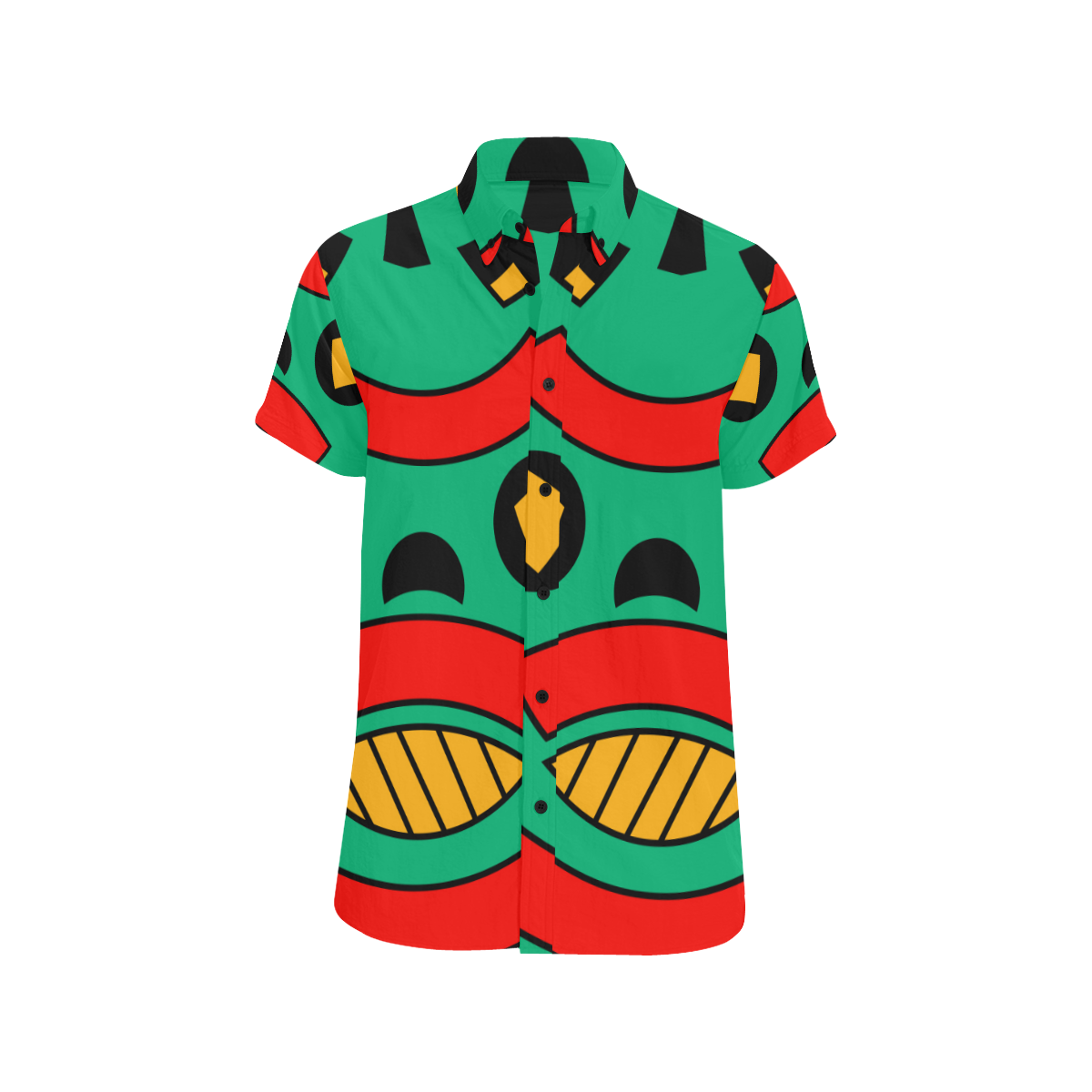 African Scary Tribal Men's All Over Print Short Sleeve Shirt (Model T53)