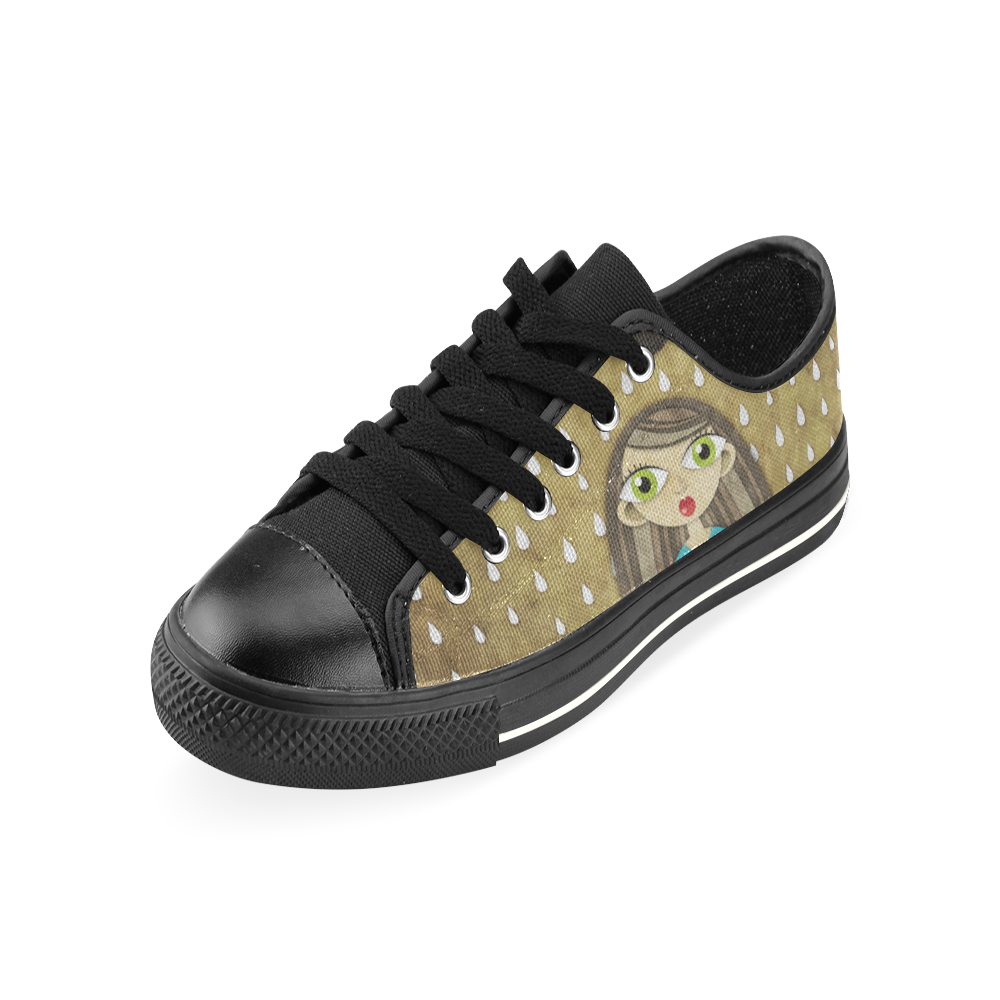 We Love Rain Low Top Canvas Shoes for Kid (Model 018)