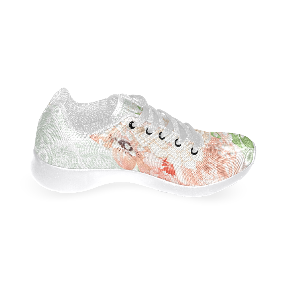 Watercolor Flowers Shoes, PEACH Dreams Flowers Women’s Running Shoes (Model 020)