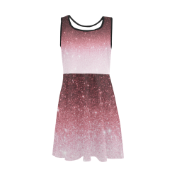 rose gold Glitter gradient Girls' Sleeveless Sundress (Model D56)