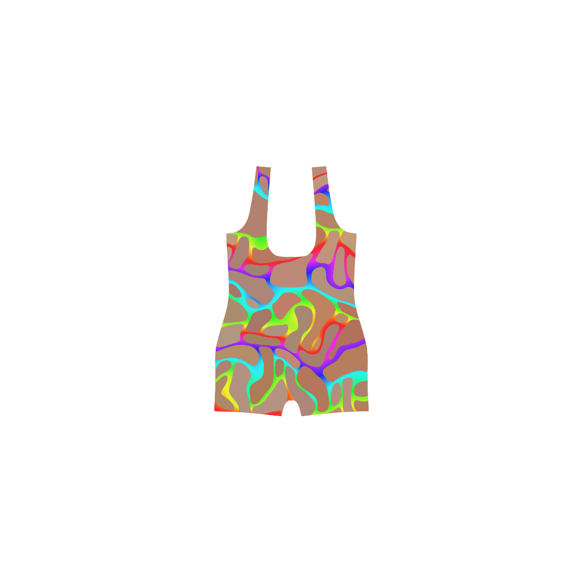 Colorful wavy shapes Classic One Piece Swimwear (Model S03)