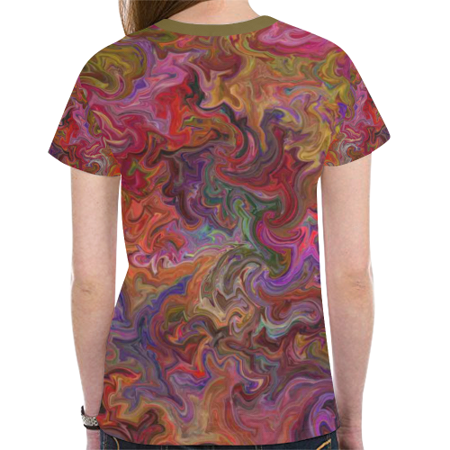 Psychodelic color flow New All Over Print T-shirt for Women (Model T45)