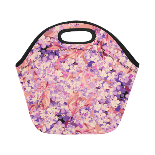 flower pattern Neoprene Lunch Bag/Small (Model 1669)