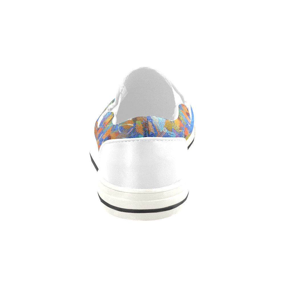 Colorful paint strokes Slip-on Canvas Shoes for Kid (Model 019)