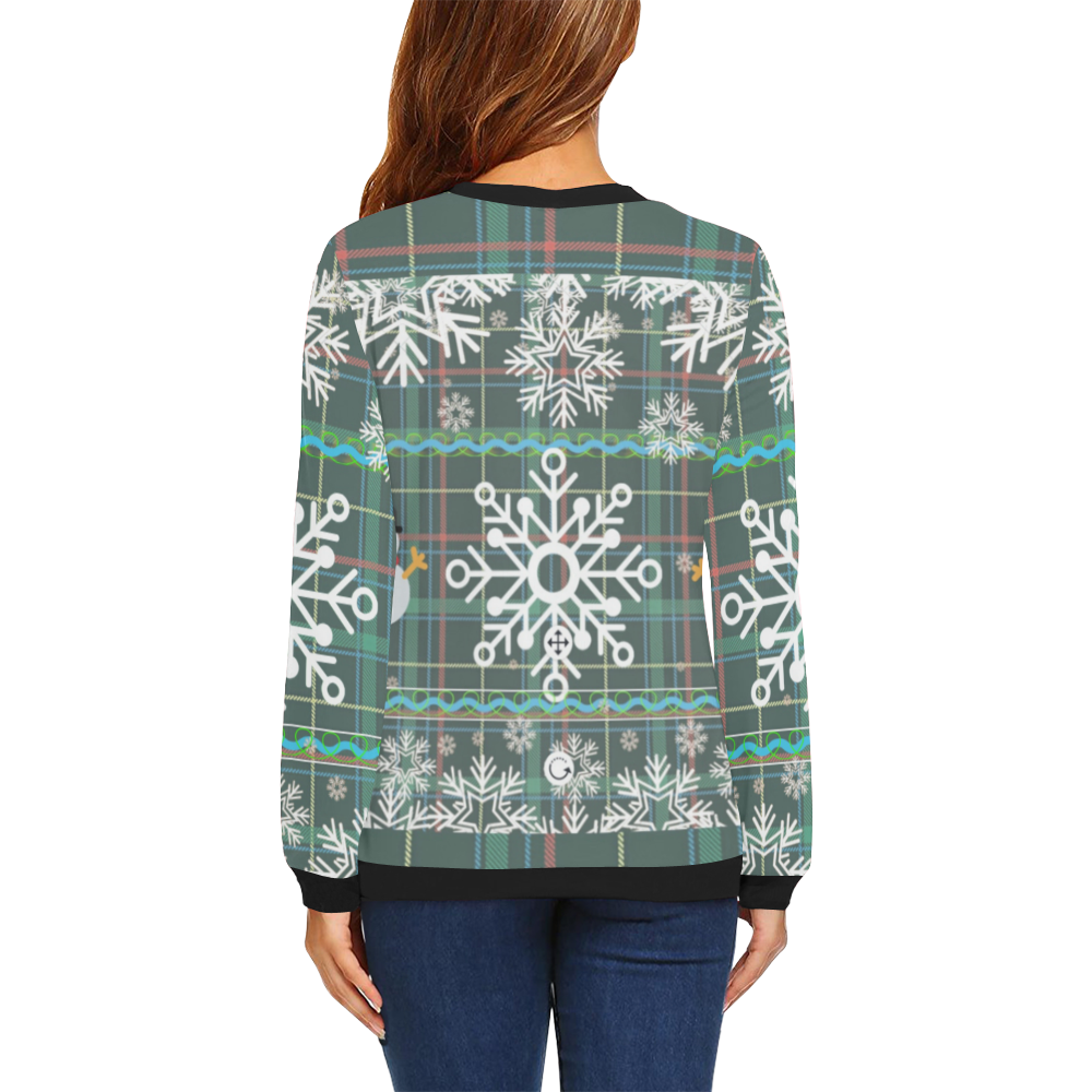 Womens ugly christmas sweater All Over Print Crewneck Sweatshirt for Women (Model H18)