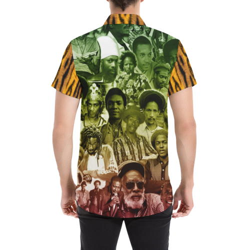 Reggae Tiger Men's All Over Print Short Sleeve Shirt/Large Size (Model T53)