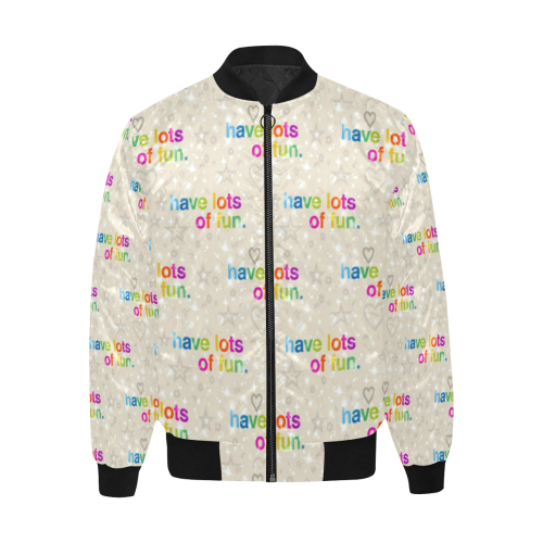 Fun by Nico Bielow All Over Print Quilted Bomber Jacket for Men (Model H33)