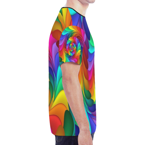 RAINBOW CANDY SWIRL New All Over Print T-shirt for Men (Model T45)
