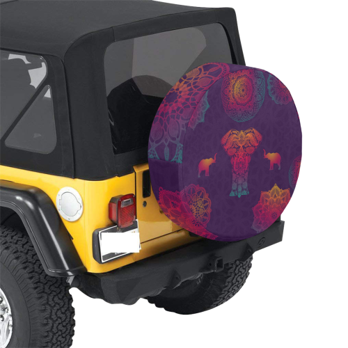 Colorful Elephant Mandala 30 Inch Spare Tire Cover