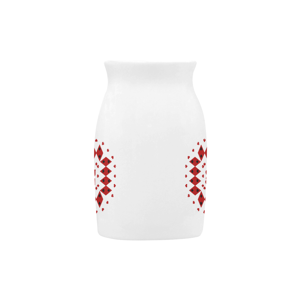 Black and Red Playing Card Shapes Round Milk Cup (Large) 450ml