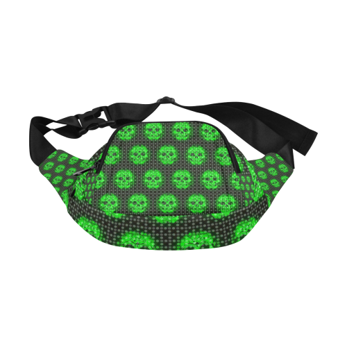 skulls and dotts, green by JamColors Fanny Pack/Small (Model 1677)