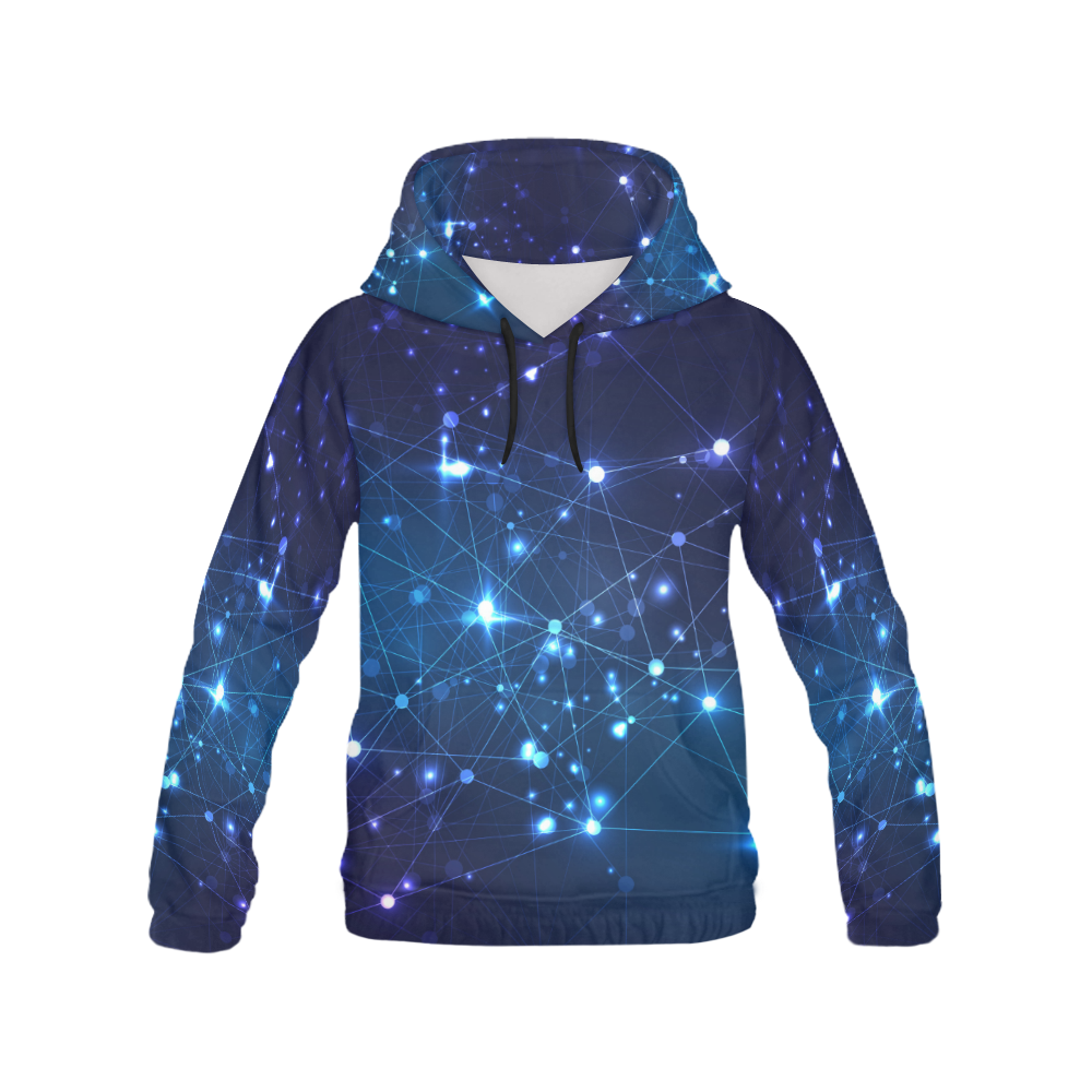 Twinkle Twinkle Little Blue Stars Cosmic Sky All Over Print Hoodie for Men (USA Size) (Model H13)