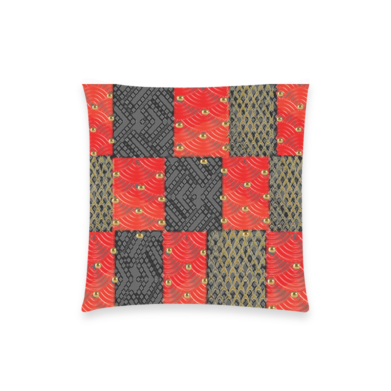 red and black detail matching bedding set pillow case Custom  Pillow Case 18"x18" (one side) No Zipper