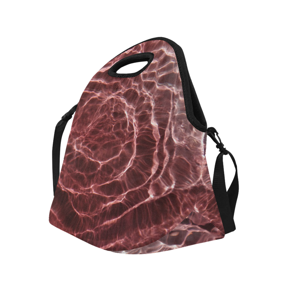 Dark Pink Spiral Neoprene Lunch Bag/Large (Model 1669)