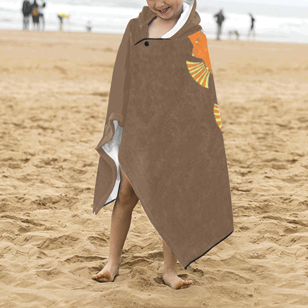 Sassy Seahorse Brown Kids' Hooded Bath Towels