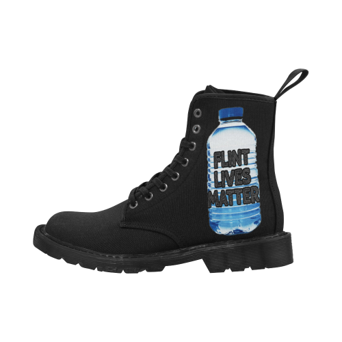 Flint Lives Matter Martin Boots for Men (Black) (Model 1203H)
