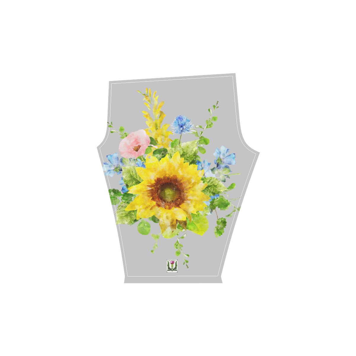 Fairlings Delight's Sunflower Bouquets 53086H1 Women's Low Rise Capri Leggings (Invisible Stitch) (Model L08)