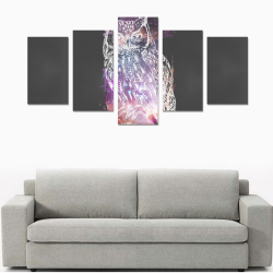 Cosmic Owl - Galaxy - Hipster Canvas Print Sets C (No Frame)