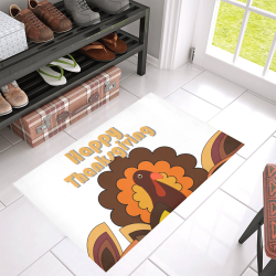 Retro Turkey Happy Thanksgiving Azalea Doormat 30" x 18" (Sponge Material)