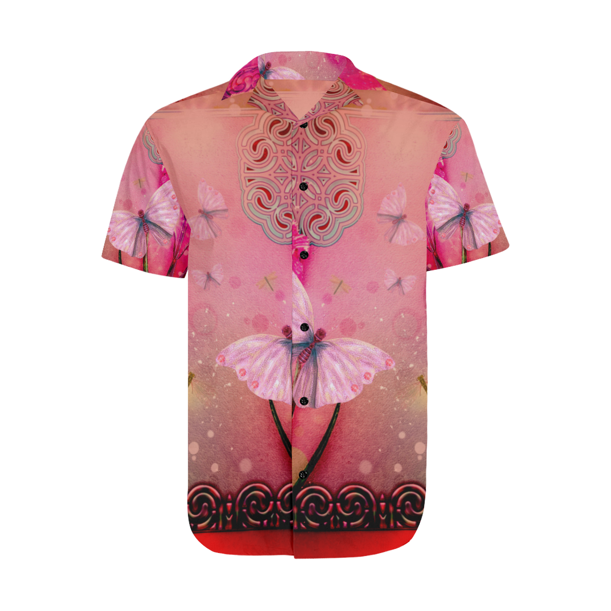 Wonderful butterflies Men's Short Sleeve Shirt with Lapel Collar (Model T54)