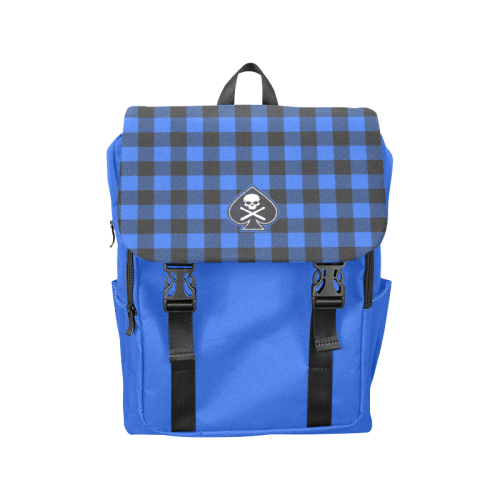 PLAID_BLUE Casual Shoulders Backpack (Model 1623)
