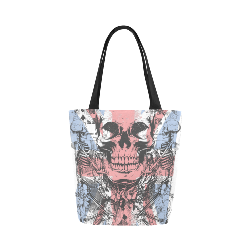 British flag with skull and bones Canvas Tote Bag (Model 1657)