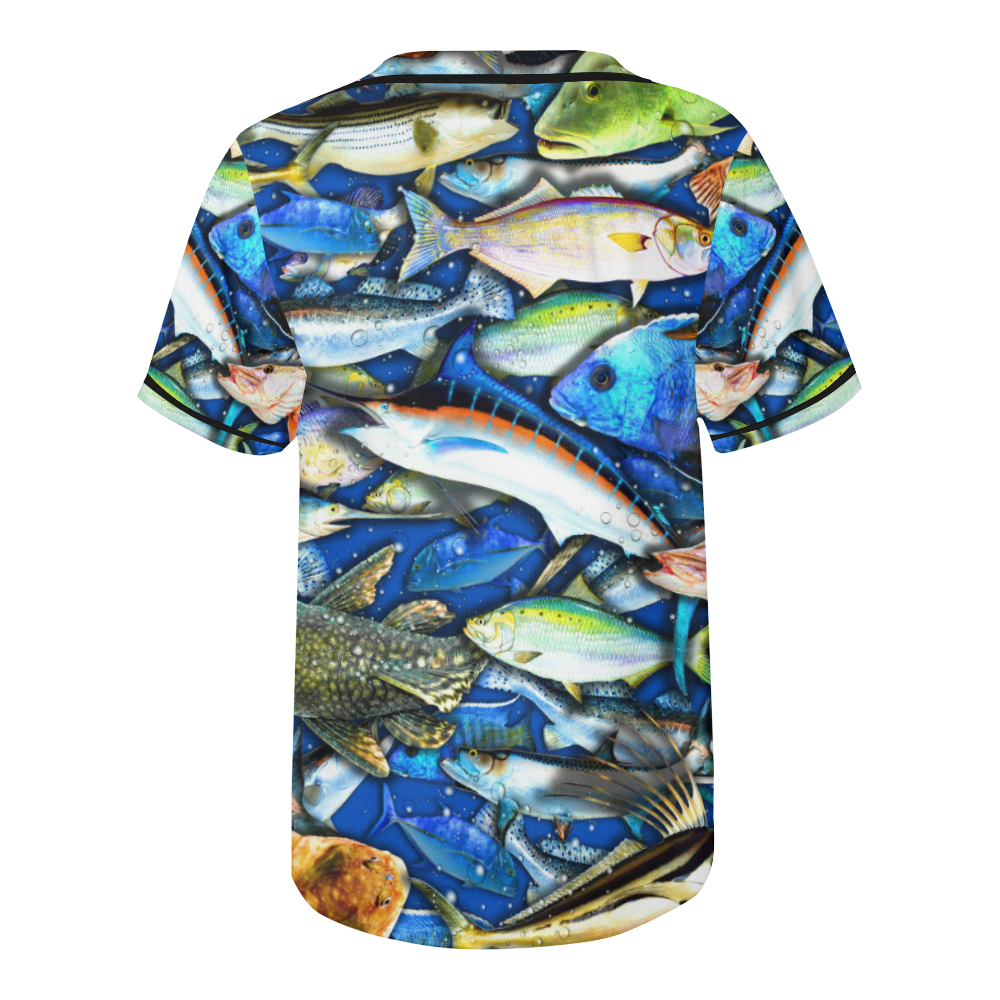 02 Deep Salt Water Fishing Collage- Gloria Sanchez All Over Print Baseball Jersey for Men (Model T50)