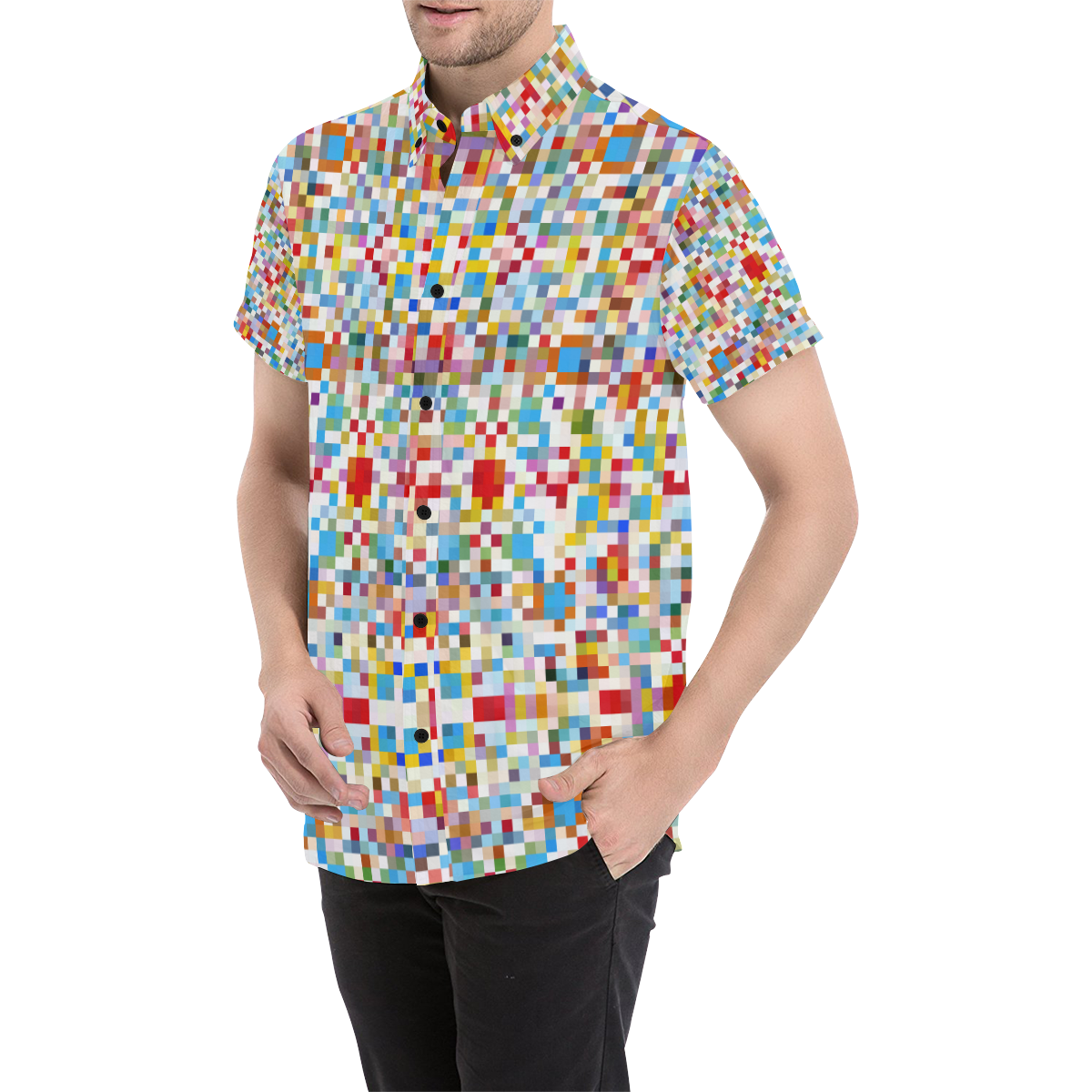 Mosaik Pattern by K.Merske Men's All Over Print Short Sleeve Shirt (Model T53)