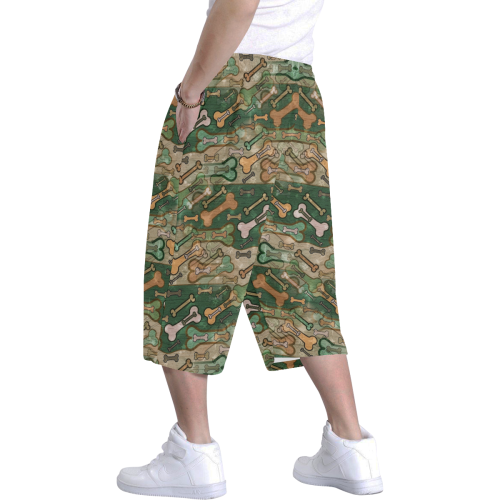 Bones camouflage by Nico Bielow Men's All Over Print Baggy Shorts (Model L37)