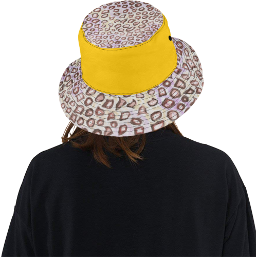 Leopard Print Art and Yellow Hat All Over Print Bucket Hat