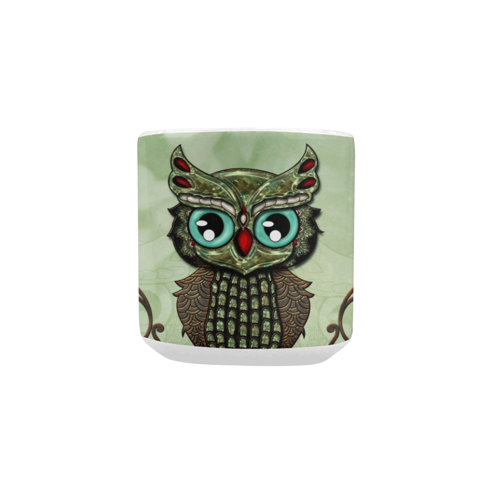 Wonderful owl, diamonds Heart-shaped Morphing Mug