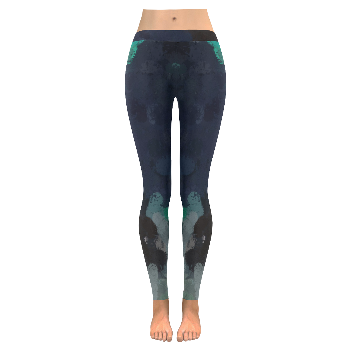 Peacock Abstract Art Women's Low Rise Leggings (Invisible Stitch) (Model L05)