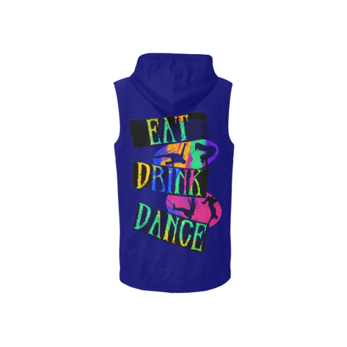 Break Dancing Colorful / Blue All Over Print Sleeveless Zip Up Hoodie for Women (Model H16)