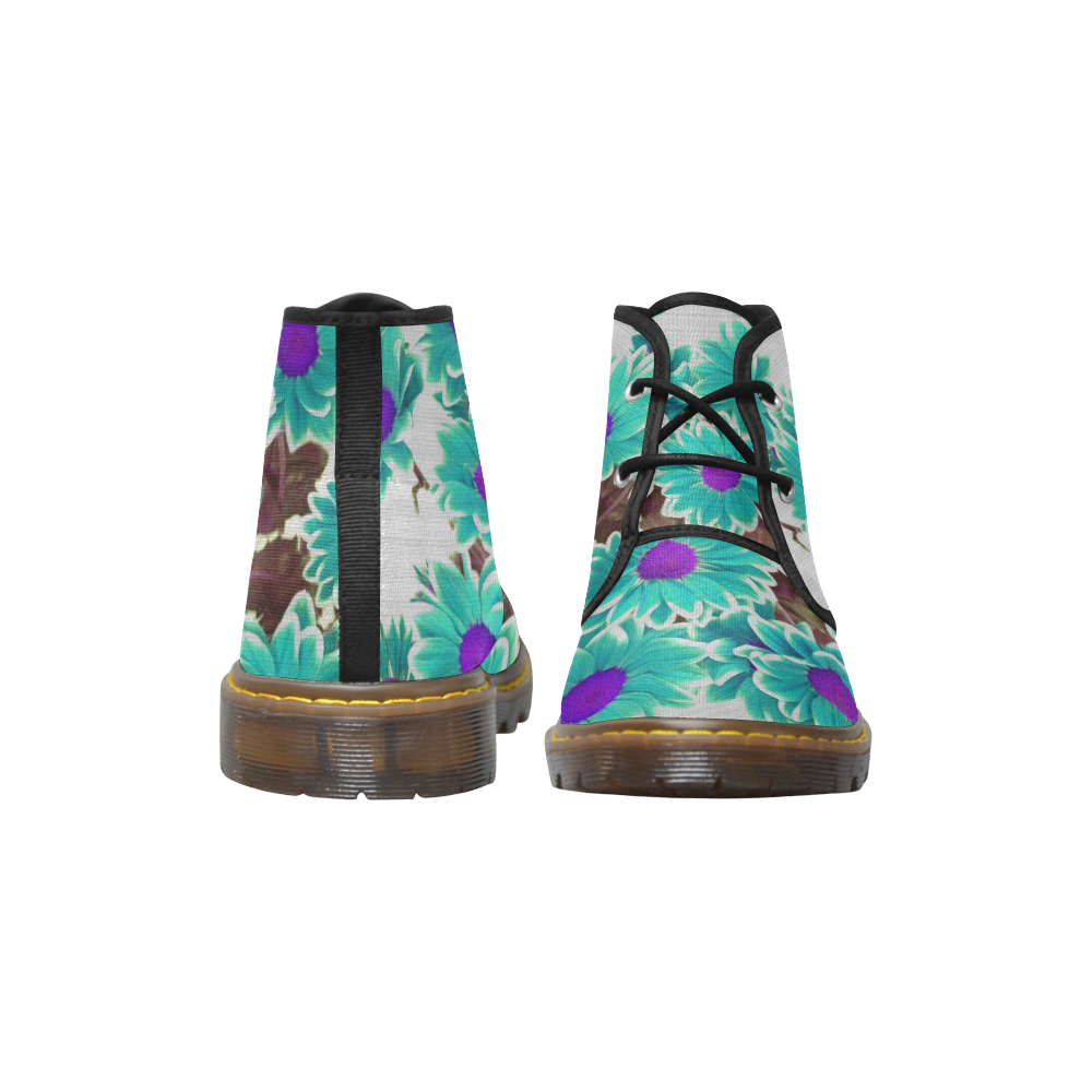 FLORAL DESIGN 25 Women's Canvas Chukka Boots/Large Size (Model 2402-1)