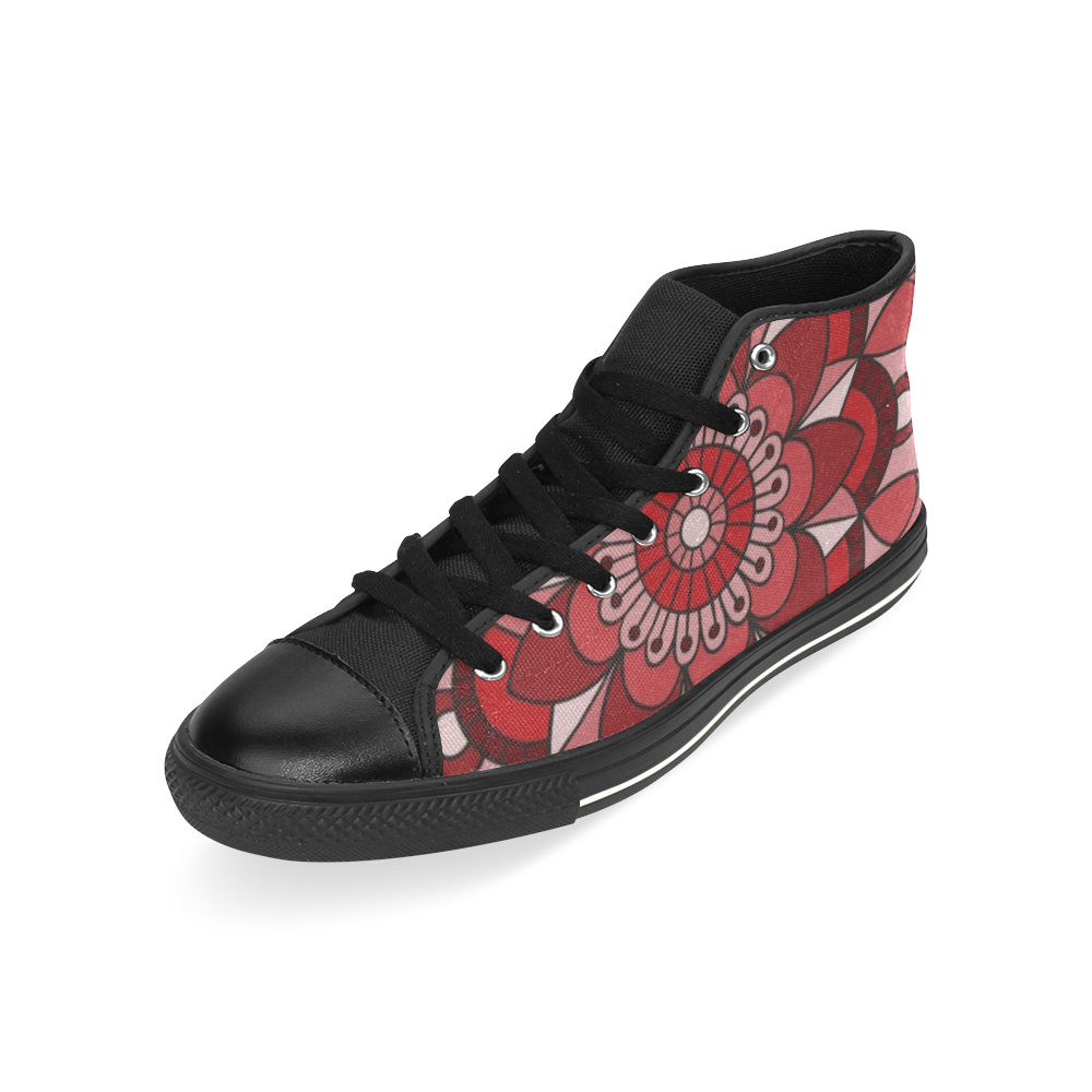 MANDALA HIBISCUS BEAUTY High Top Canvas Shoes for Kid (Model 017)