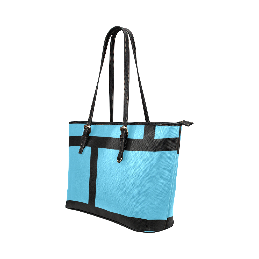 ladrillo azul Leather Tote Bag/Small (Model 1651)