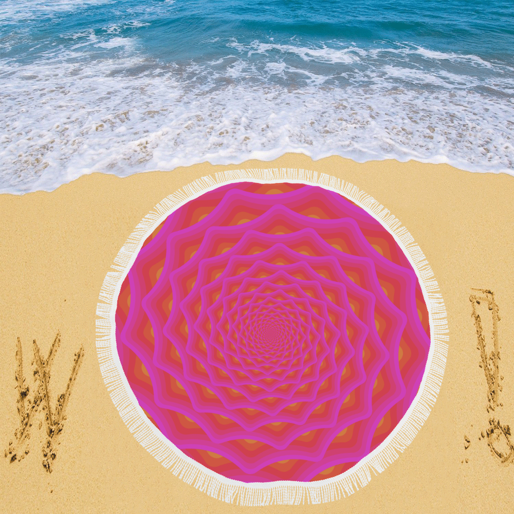 Pink net Circular Beach Shawl 59"x 59"