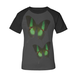 Papilio archturus butterflies painting Women's Raglan T-Shirt/Front Printing (Model T62)