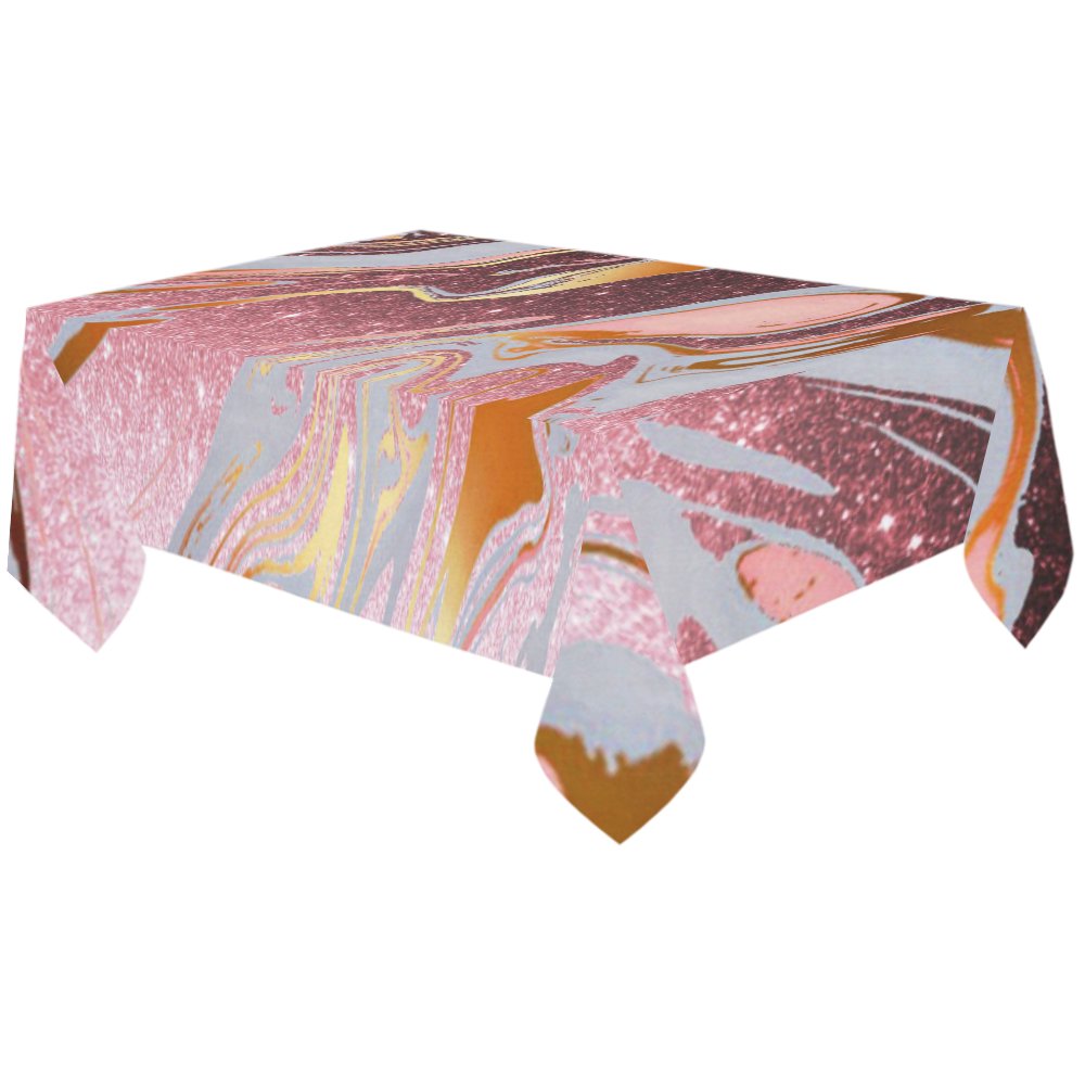 Rose gold glitter marble Cotton Linen Tablecloth 60"x120"