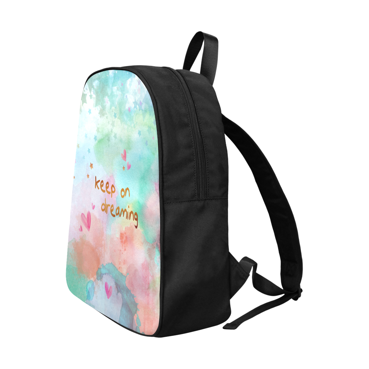 KEEP ON DREAMING Fabric School Backpack (Model 1682) (Large)