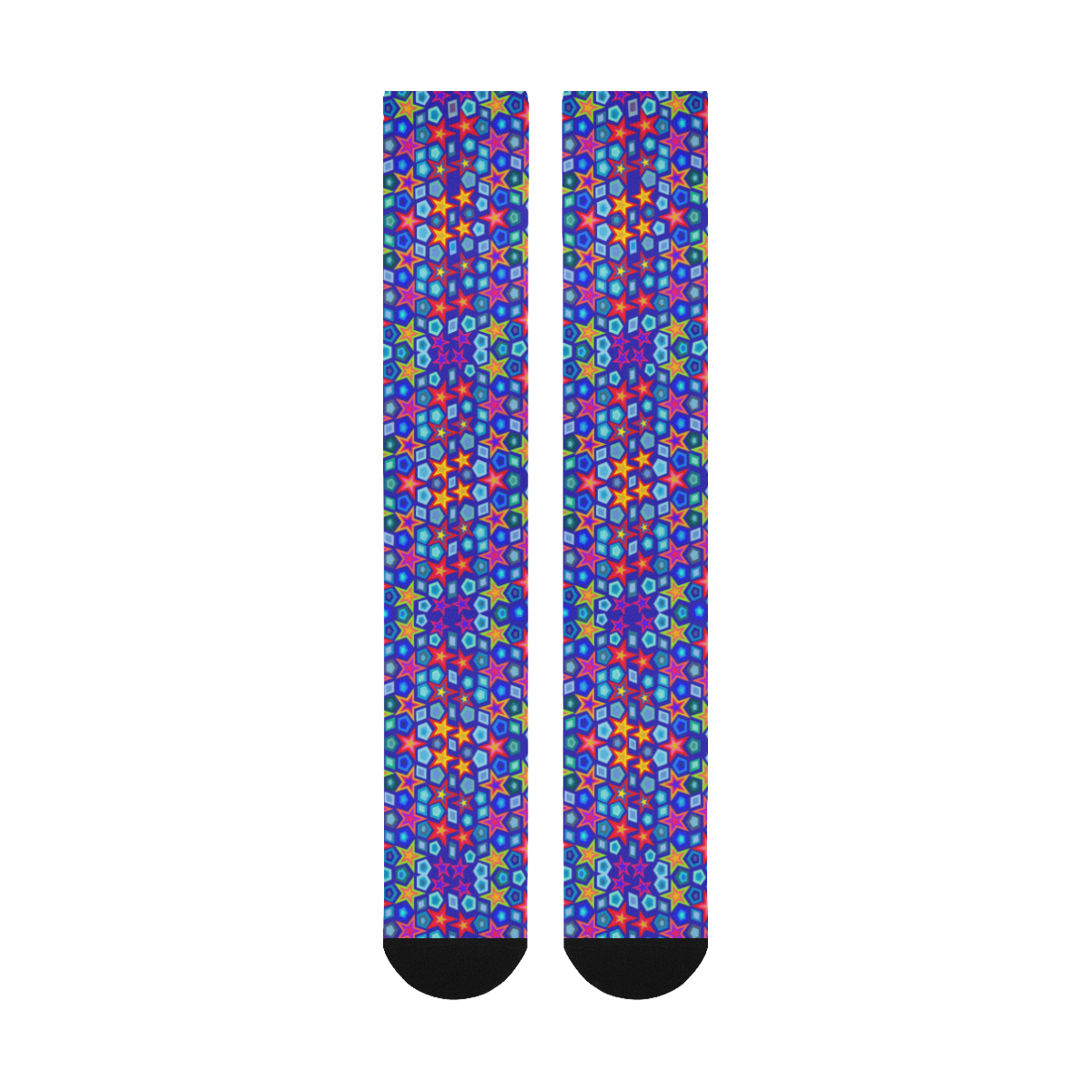 Stars on Dark Purple Over-The-Calf Socks