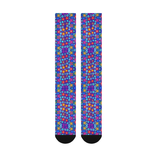 Stars on Dark Purple Over-The-Calf Socks