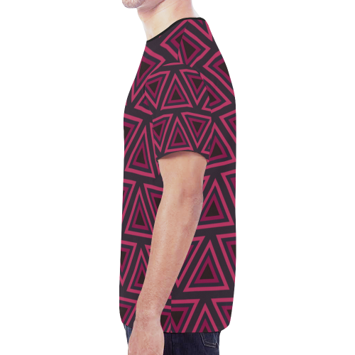 Tribal Ethnic Triangles New All Over Print T-shirt for Men/Large Size (Model T45)