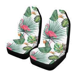 Awesome Flamingo And Zebra Car Seat Covers (Set of 2)