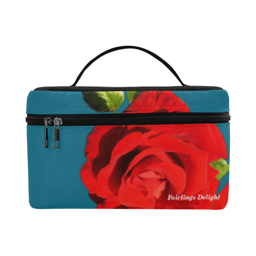 Fairlings Delight's Floral Luxury Collection- Red Rose Cosmetic Bag/Large 53086a15 Cosmetic Bag/Large (Model 1658)