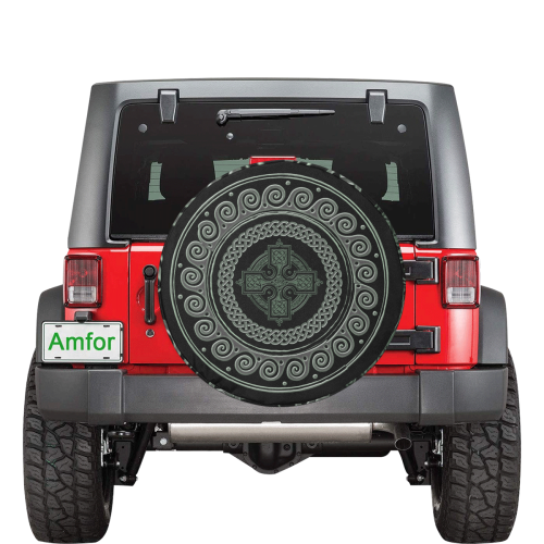 Celtic Cross With Pattern 34 Inch Spare Tire Cover